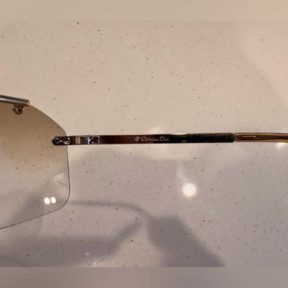 VINTAGE Y2K DIOR ‘HIT 2’ GLASSES LT BROWN/ GOLD CRYSTAL STUDDED COLLECTORS PIECE - Picture 7 of 9